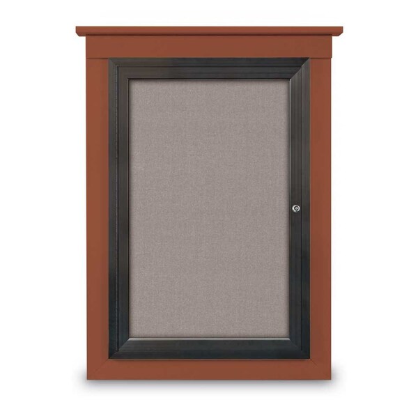 United Visual Products Single Door Enclosed Cathedral Letterboa UV1301CD-BRONZE-GREY - main